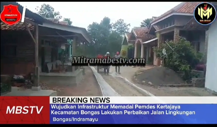 Wujudkan Infrastruktur Memadai, Pemdes Kertajaya Kecamatan Bongas Lakukan Perbaikan Jalan lingkungan