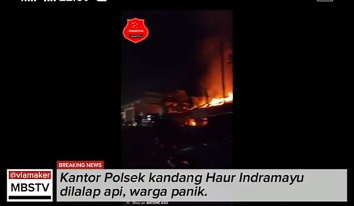 Kantor Polsek Kandang Haur Indramayu di Lalap Api, Warga Panik